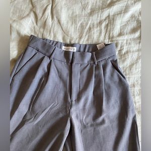 Abercrombie Grey Tailored Wide Leg Trousers